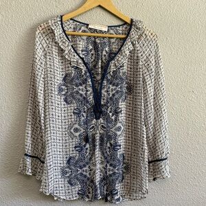 Robert‎ Graham Sheer Silk Blouse Size Small EUC